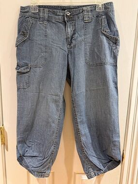 Calvin Klein Light Blue Cropped Cargo Jeans